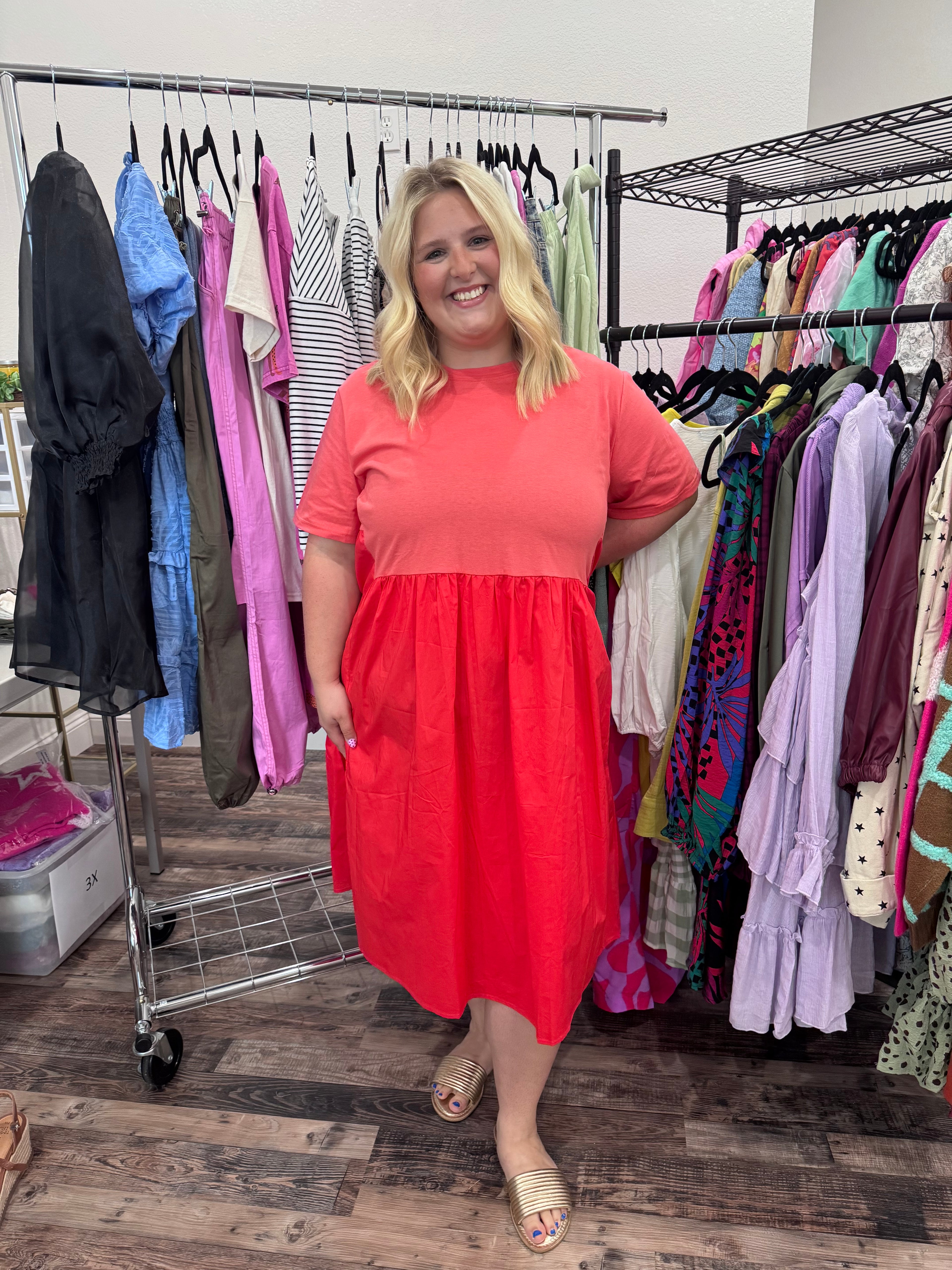 Hot Coral Dress