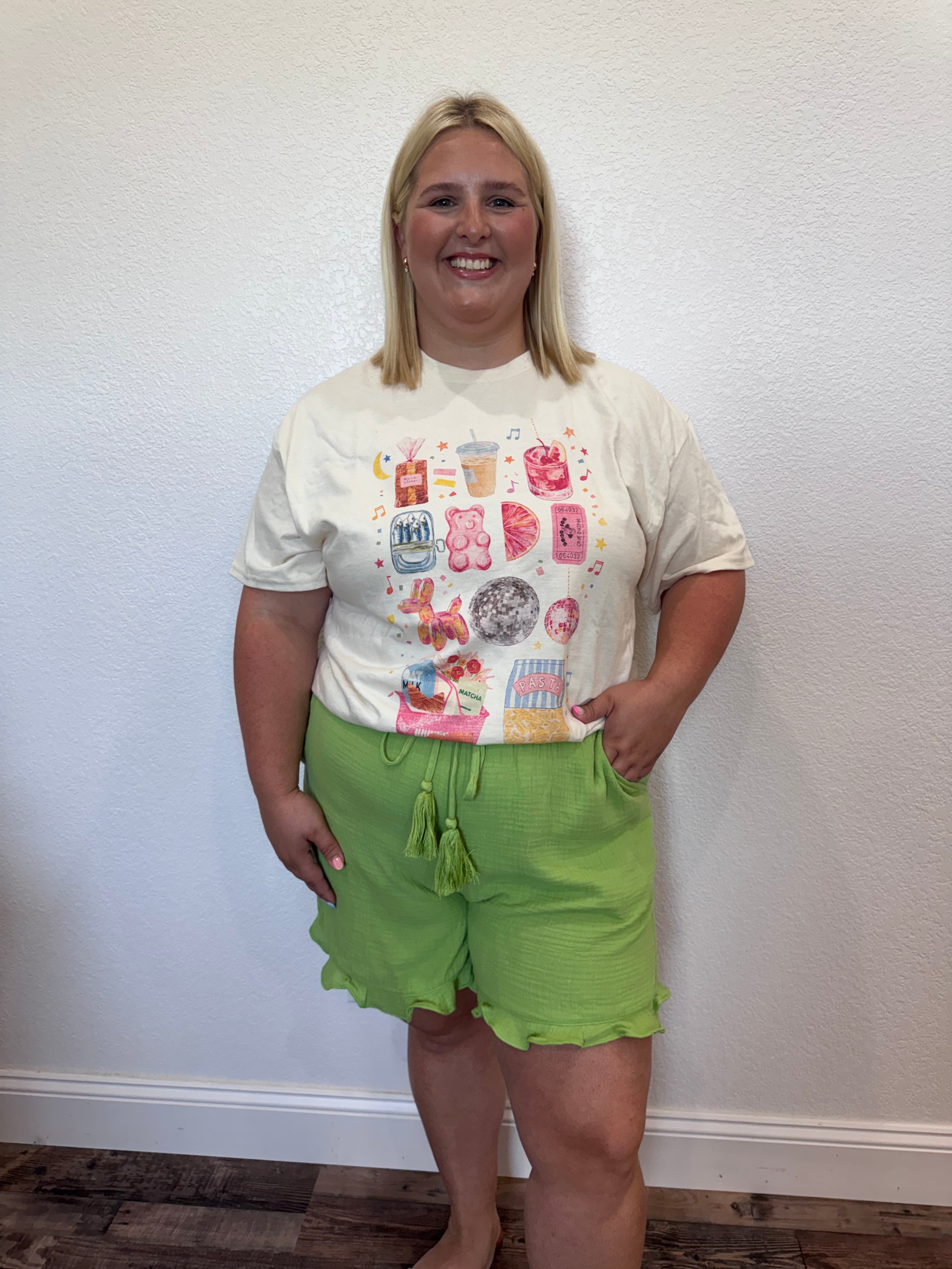 Gauze Green Shorts - PLUS