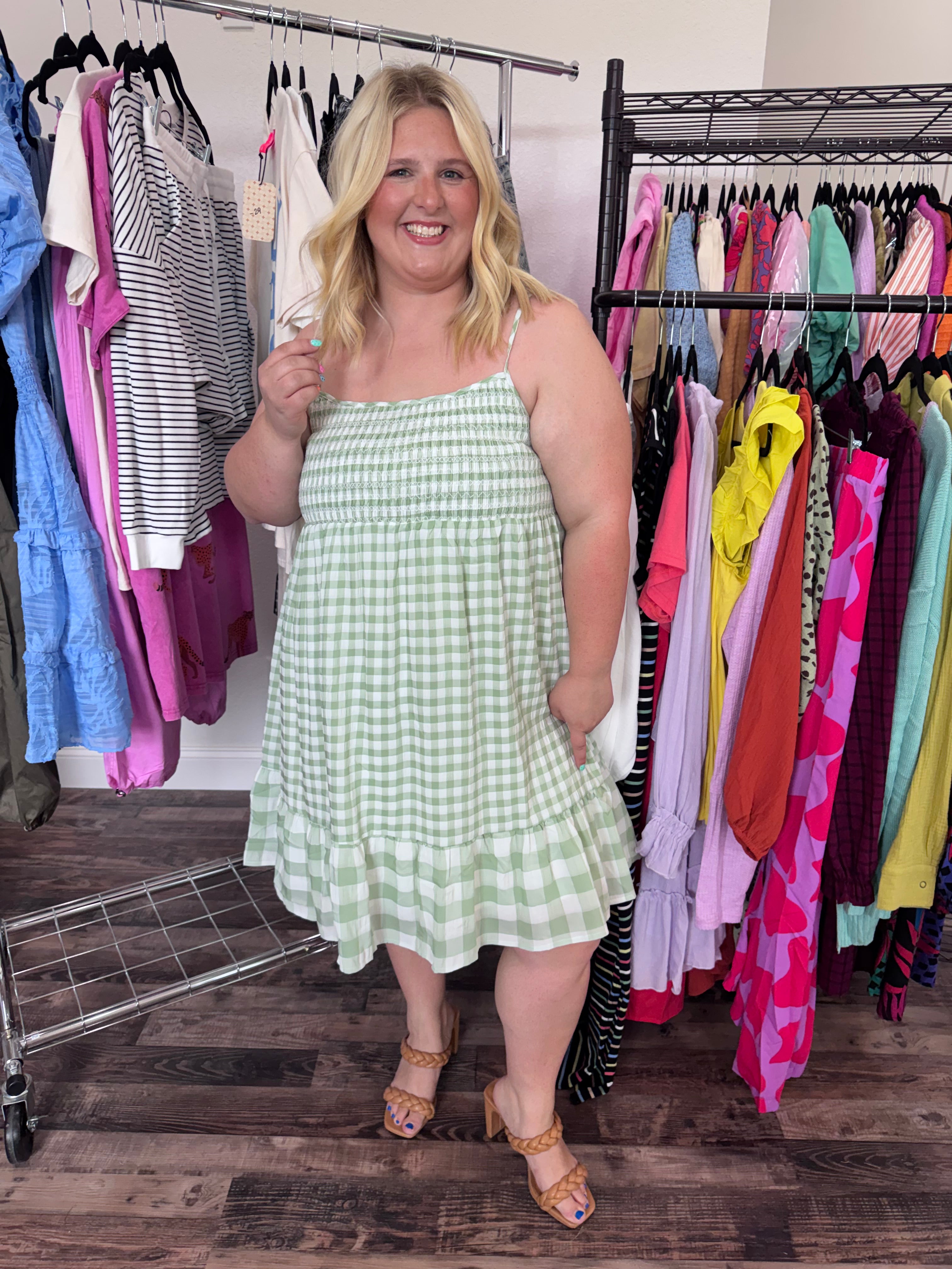 Green Gingham Dress