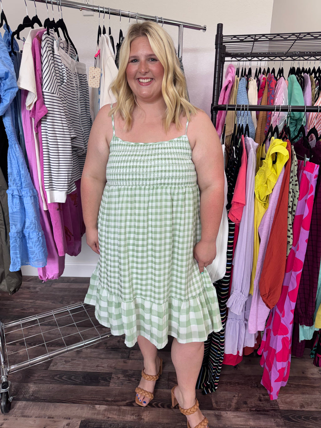 Green Gingham Dress