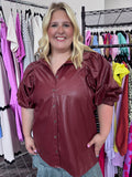 Faux Leather Shirt