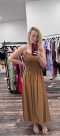Smocked V-Front Dress