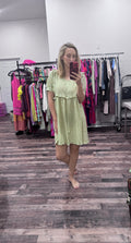 Green Seersucker Dress