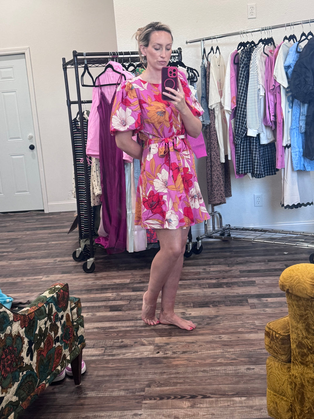 Pink Floral Dress