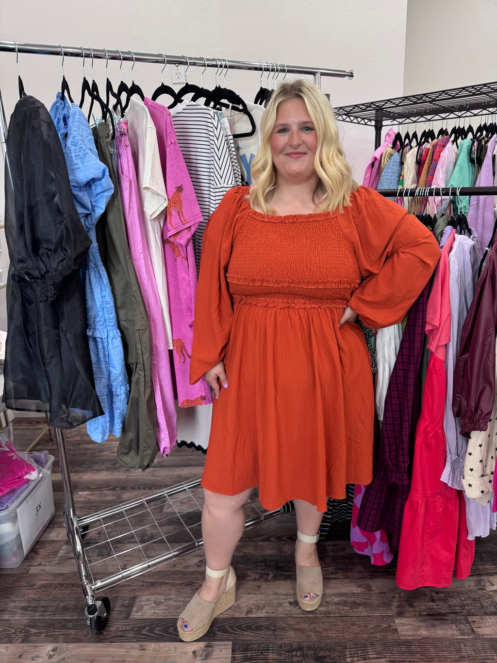 Orange Open Back Dress