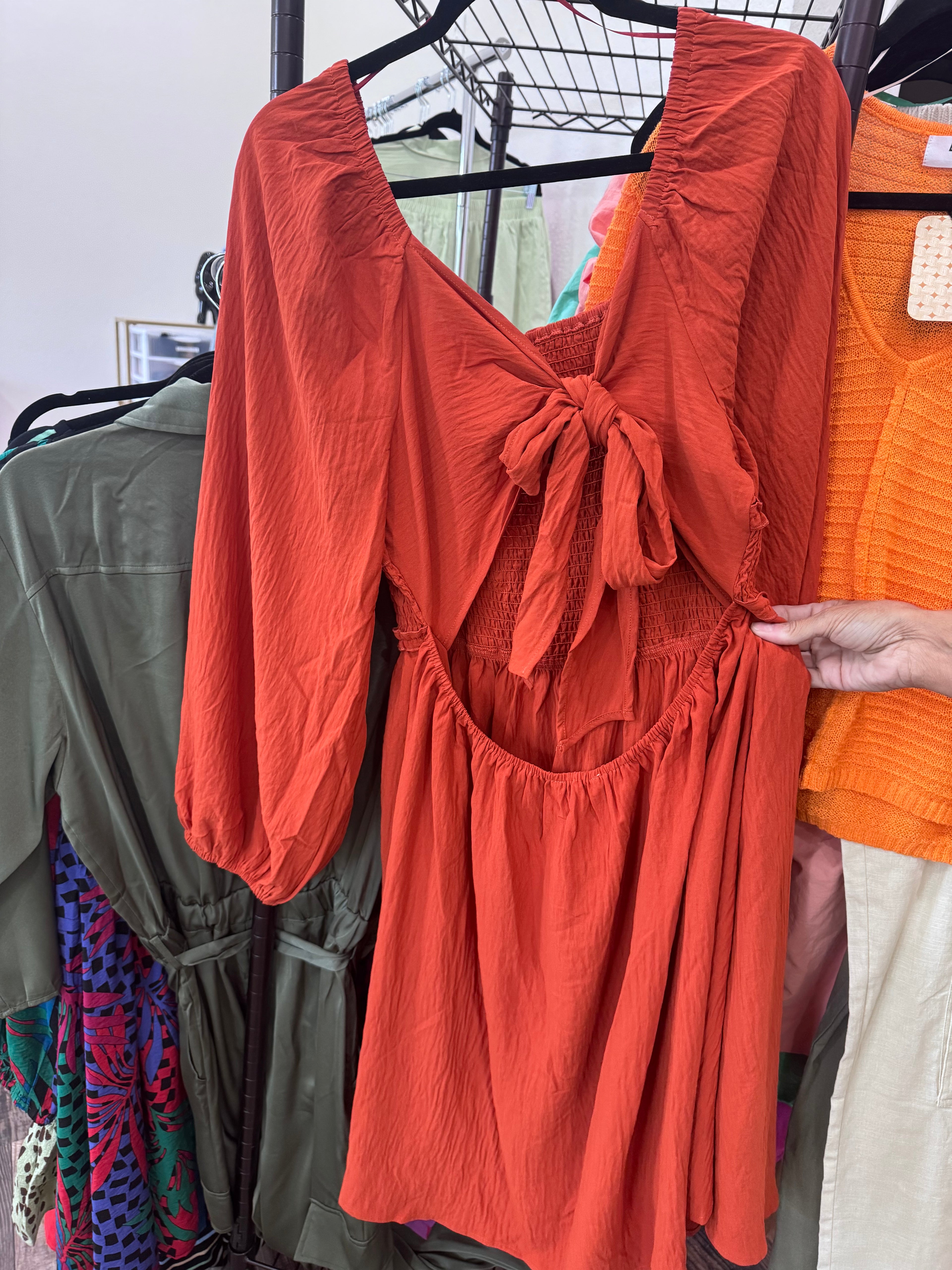 Orange Open Back Dress