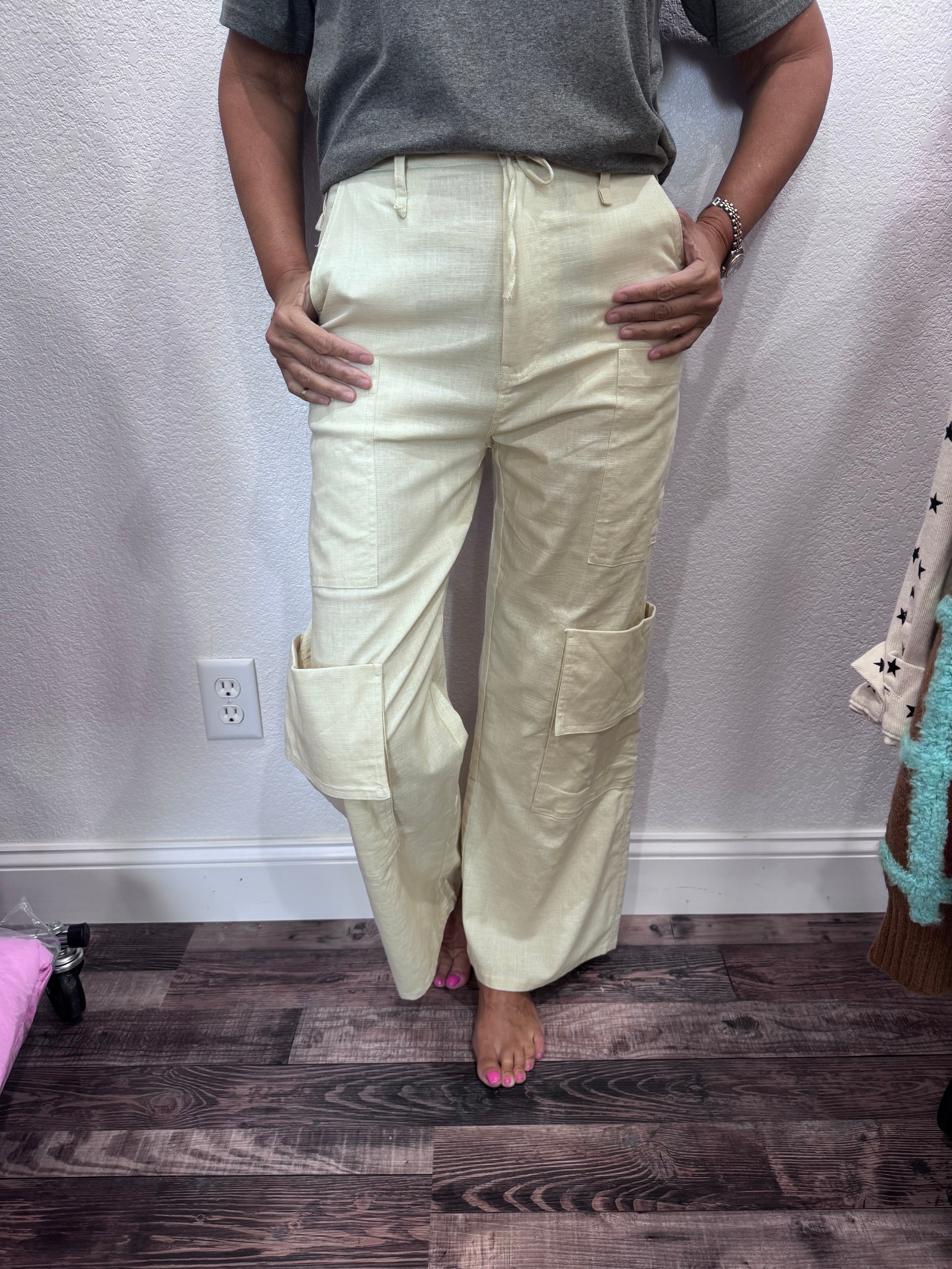 Olive Linen Pant