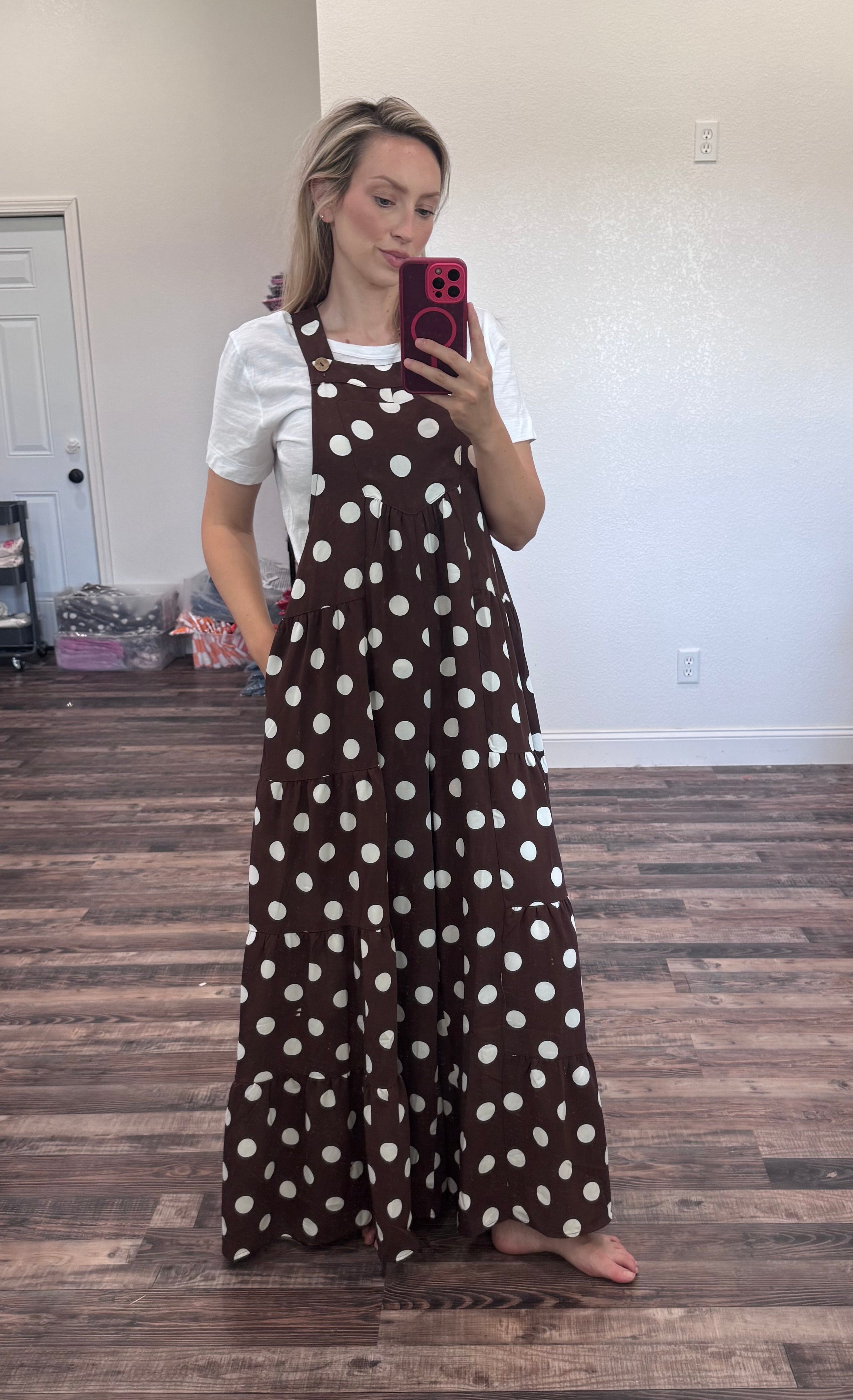 Pep Rally Polka Dot Overalls