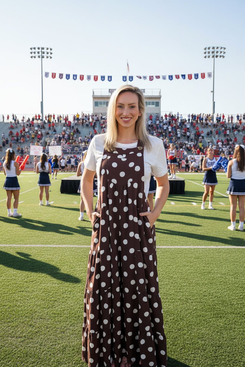 Pep Rally Polka Dot Overalls